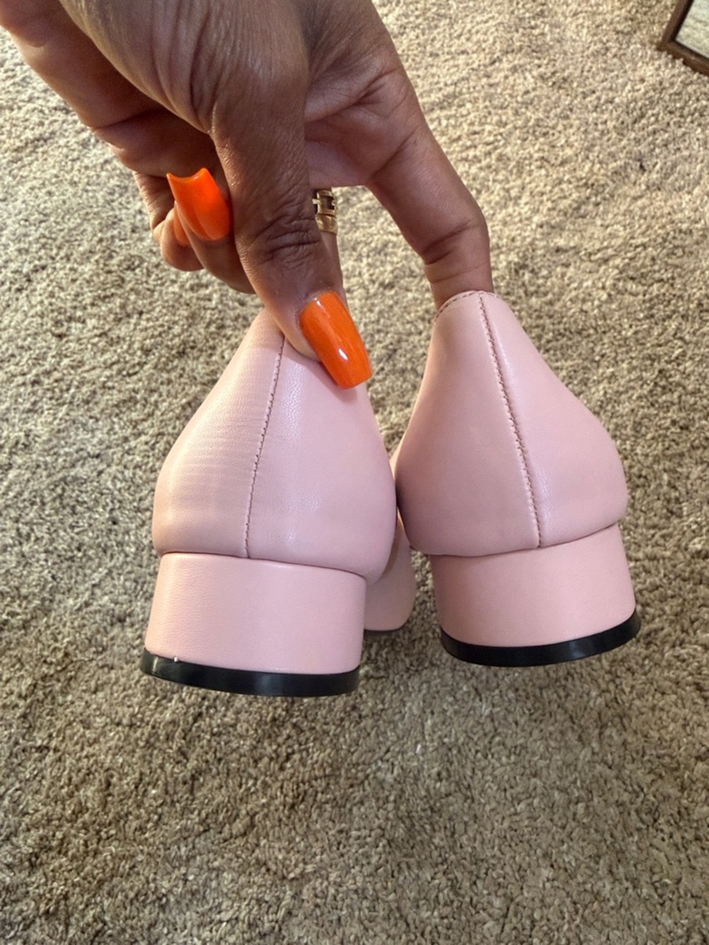 Gucci Blush Pink Horsebit Square Toe Pumps - Picture 9 of 17